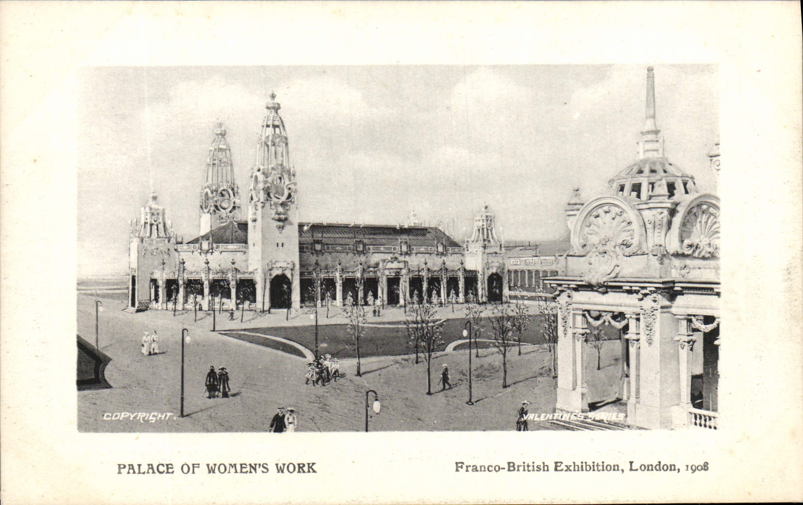 Hotel luxe del De de la POSTAL de la VENDIMIA de la exposición británica libre Londres 1908 del trabajo de Women S