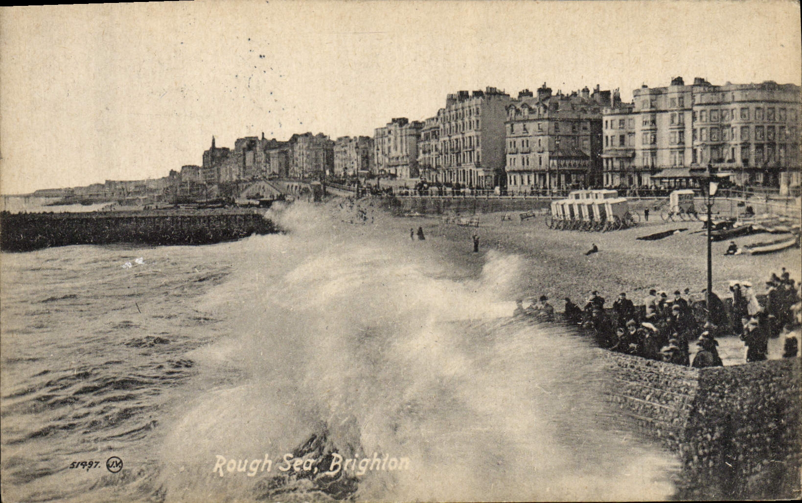 VINTAGE POSTCARD Rough Sea Brighton