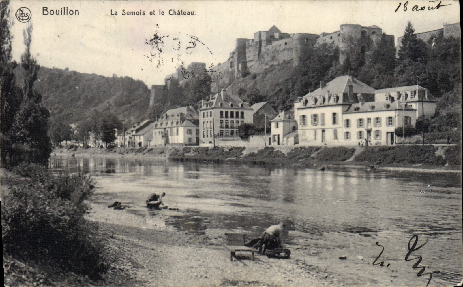 VINTAGE POSTCARD Bouilion Semois And the Castle Lavender field