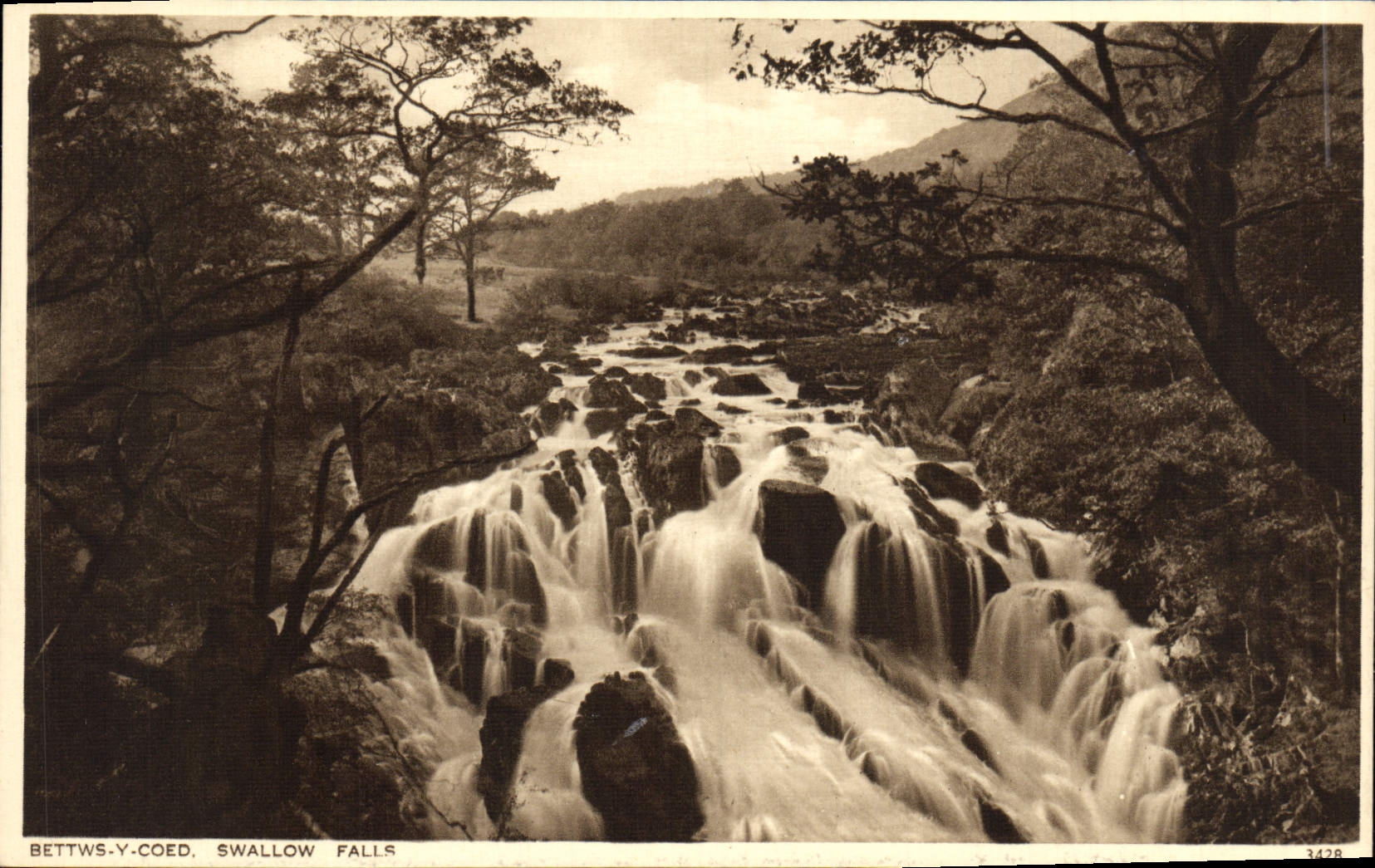 VINTAGE POSTCARD Bettws there Coed Swallow Falls