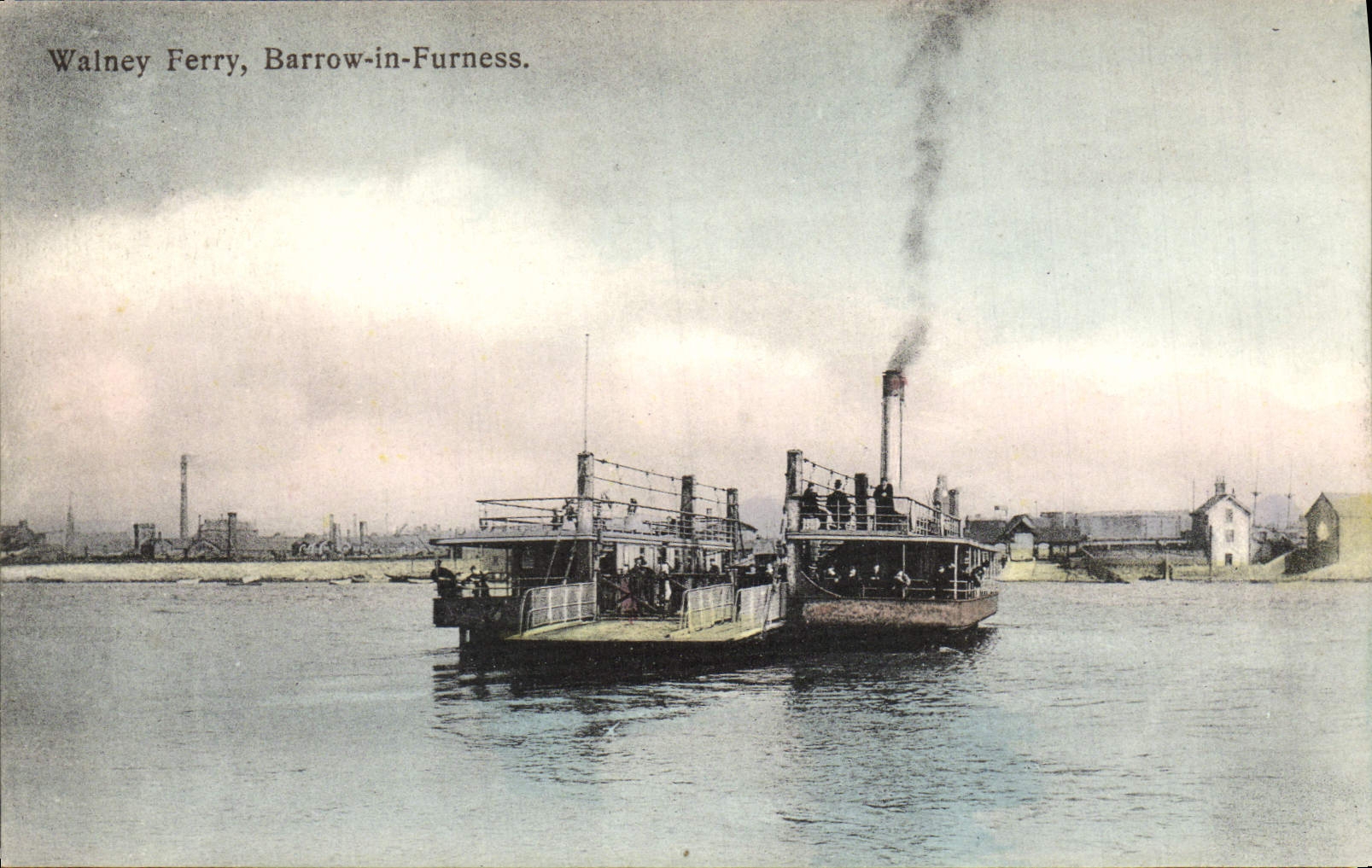 Transbordador de la carretilla de Walney de la POSTAL de la VENDIMIA en el barco de Furness