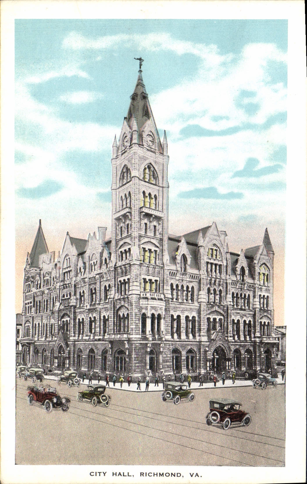 VINTAGE POSTCARD City Hall Richmond Goes