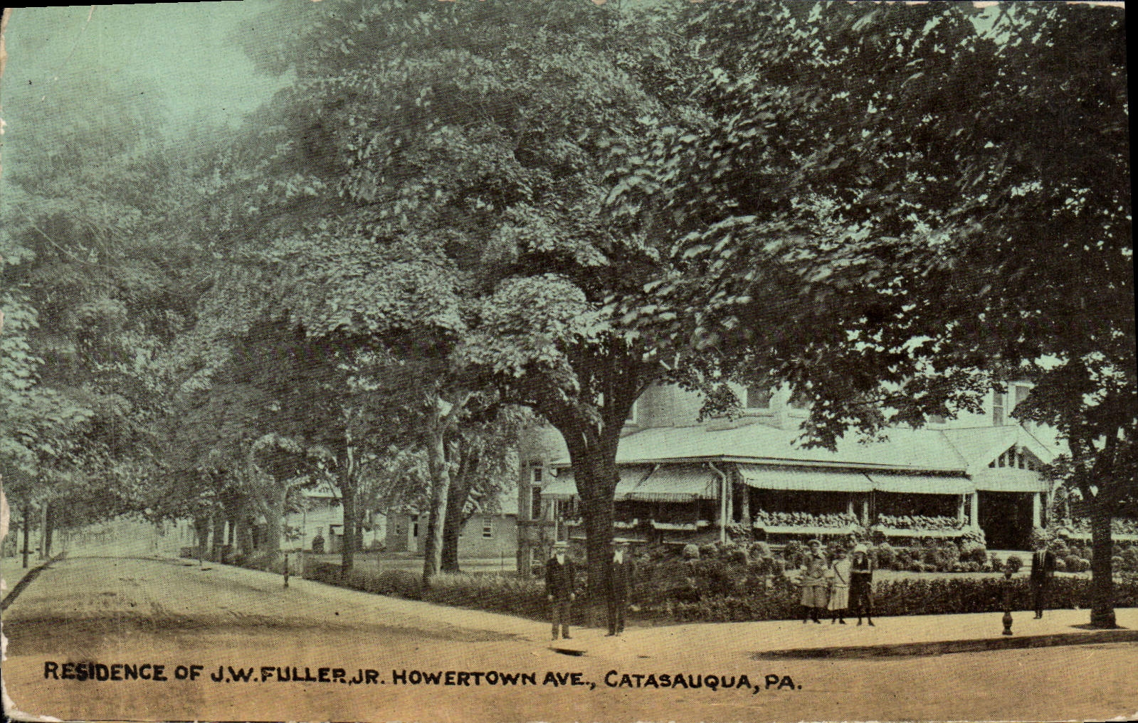 VINTAGE POSTCARD Residences One J W Fuller Jr Howertown Ave Catasauqua Pa