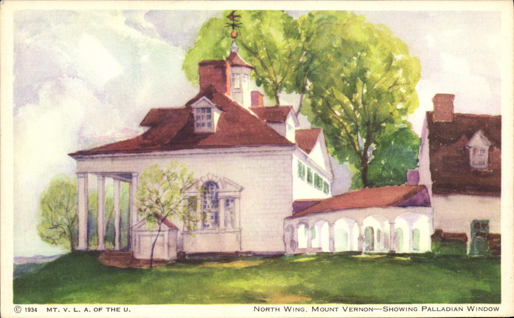 VINTAGE POSTCARD North Mount Vernon Showing Palladian Window