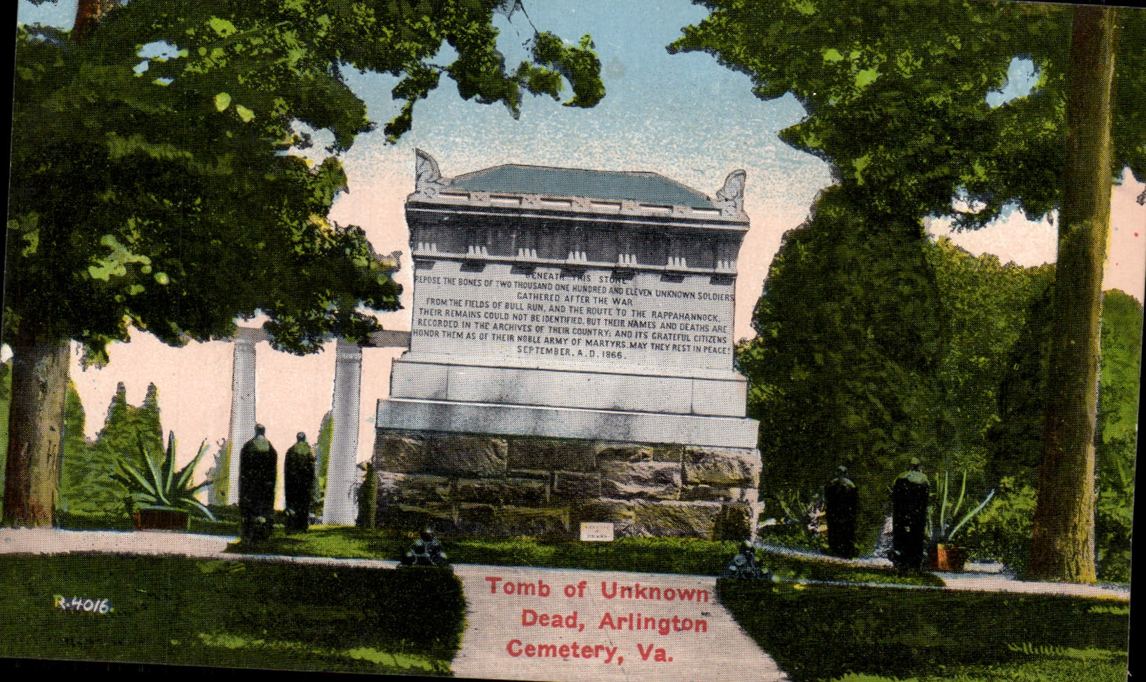 VINTAGE POSTCARD Tomb Of Unknown Dead Arlington Cemetery Goes