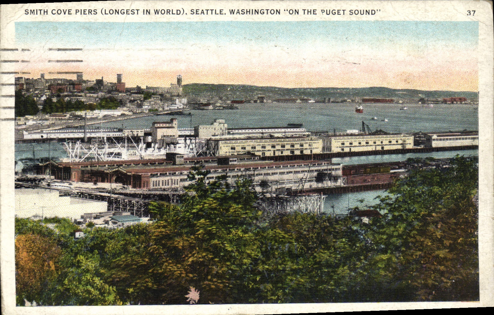 VINTAGE POSTCARD Smith Cove Piers Seattle Washington One The Puget Sound