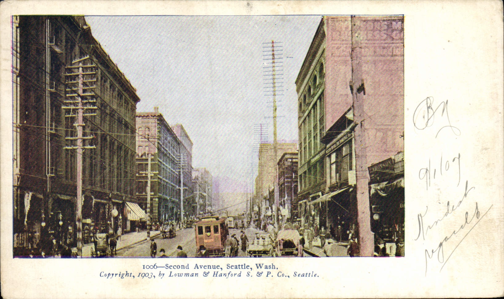 VINTAGE POSTCARD Second Avenue Seattle Wash