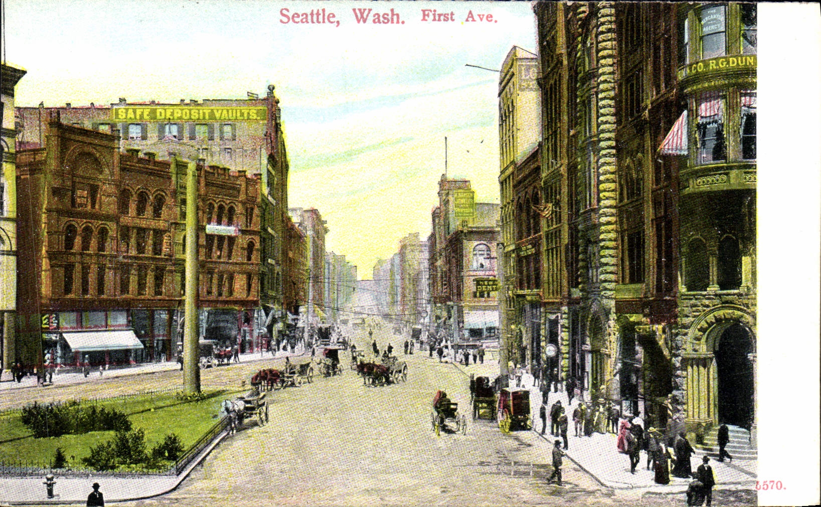 VINTAGE POSTCARD Seattle Wash First Ave