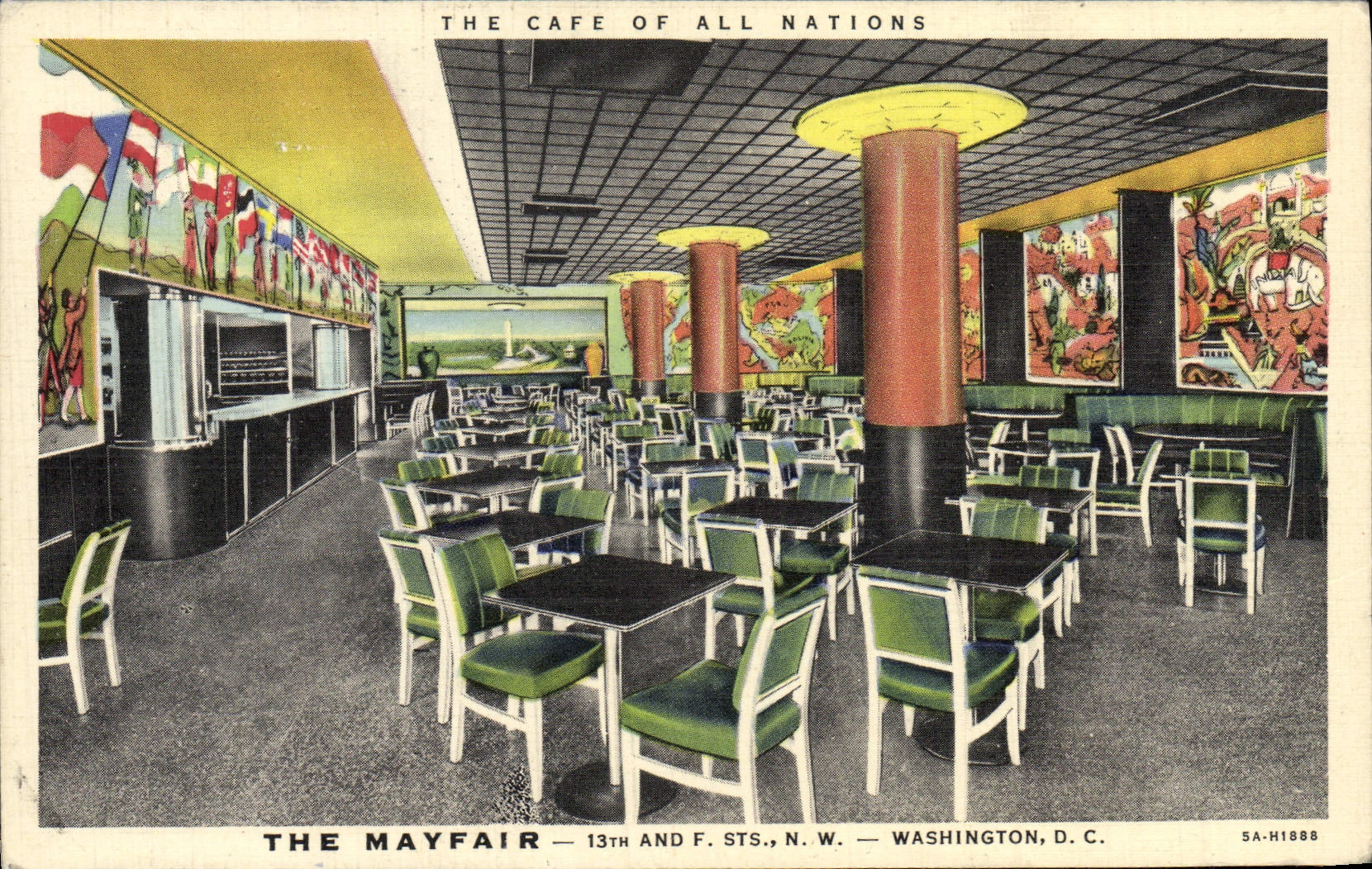 CPA The Cafe Of All Nations The Mayfair Washnington D C