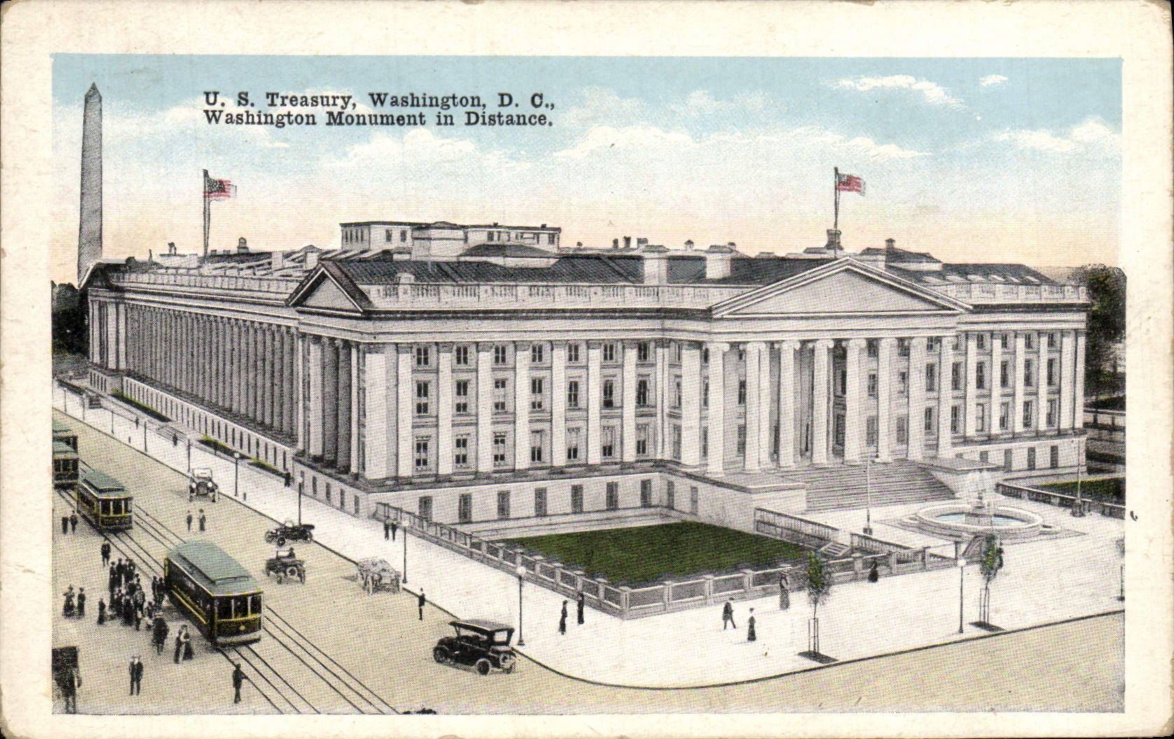 CPA U S Treasury Washington D C Washington Monument In Distance