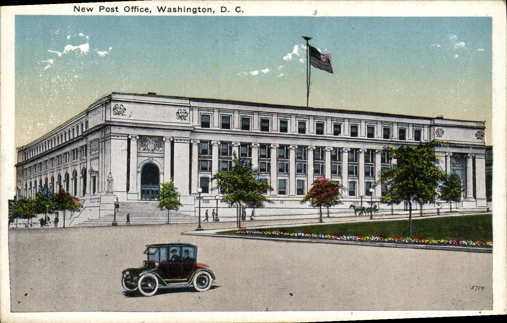 VINTAGE POSTCARD New Post Office And Washington D C