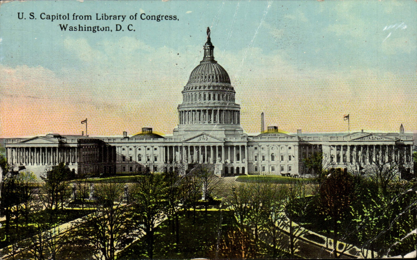 VINTAGE POSTCARD U.S. Capitol From Library Off Congress Washington D C
