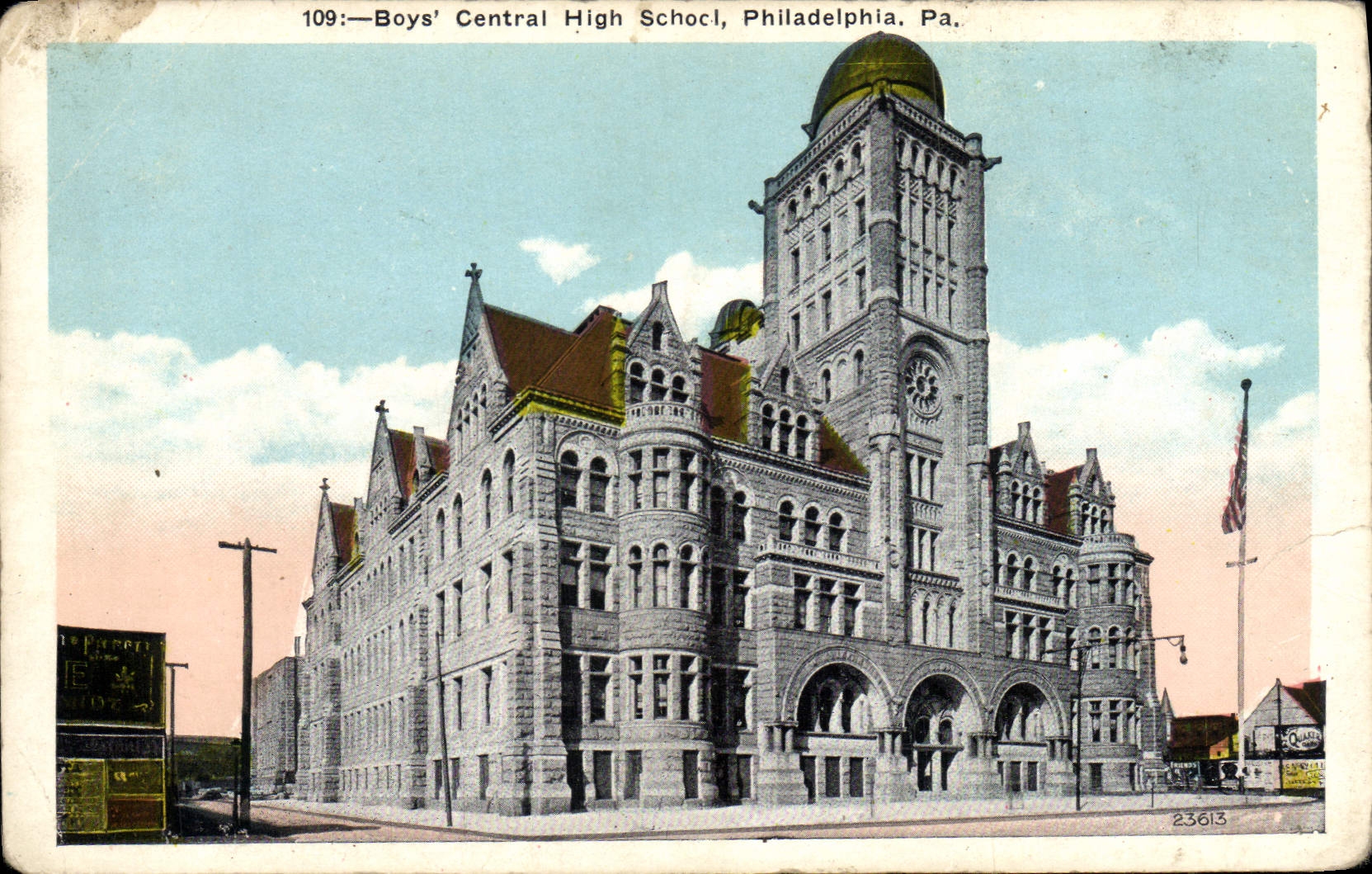 VINTAGE POSTCARD Servant boys Exchange High School Philadelphia Pa