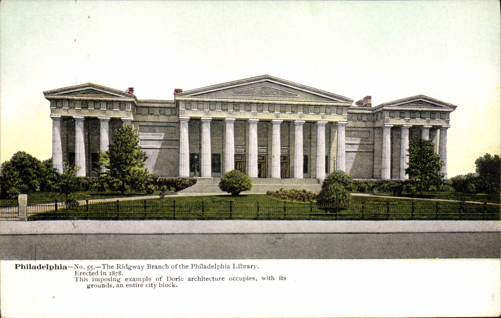 POSTAL Philadelphia de la VENDIMIA la rama de Ridgway de la biblioteca de la biblioteca de Philadelphia