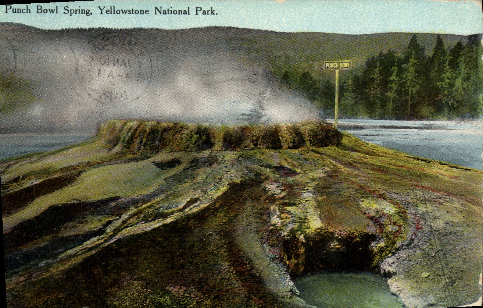 VINTAGE POSTCARD Punch Bowl Spring Yellowstone National Park