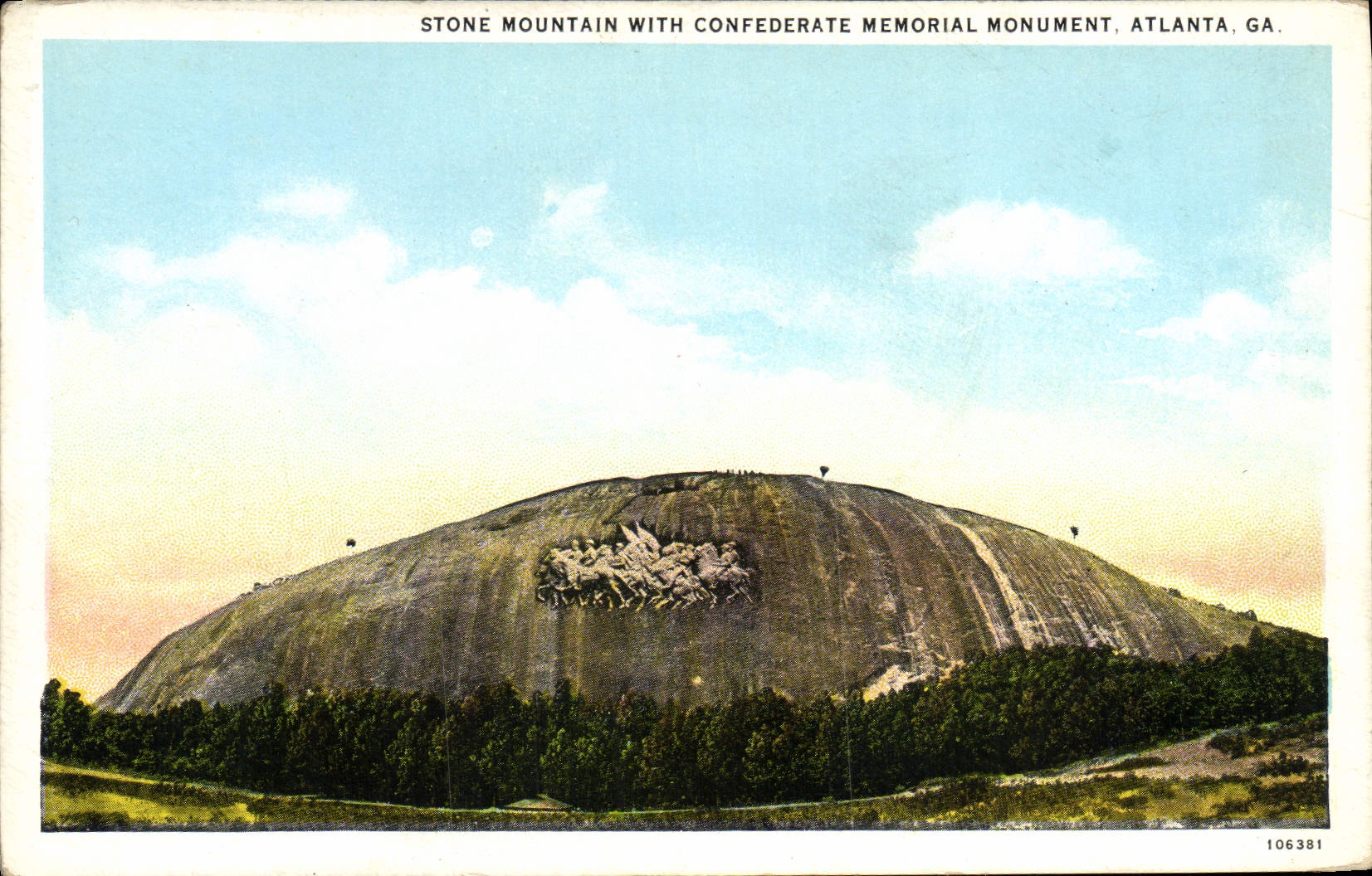 VINTAGE POSTCARD Stone Mountain With Confederate Memorial Monument Atlanta Ga
