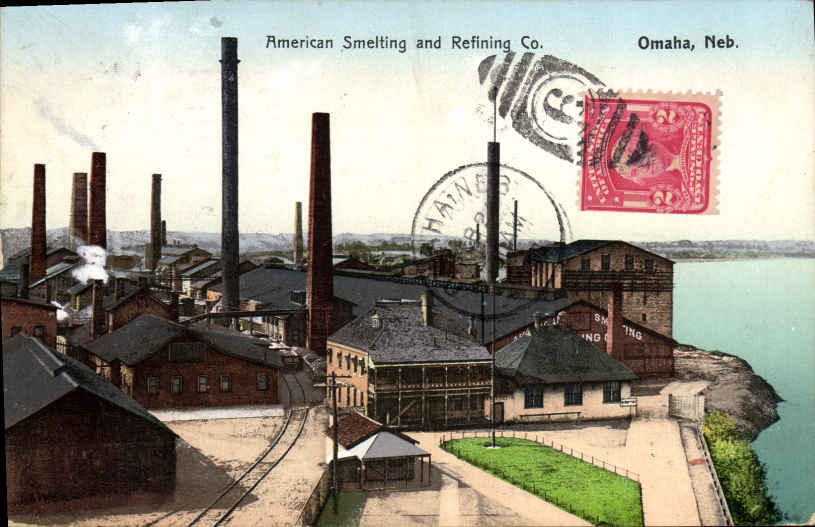 VINTAGE POSTCARD American Smelting And Refining Co Omaha Neb Refinery