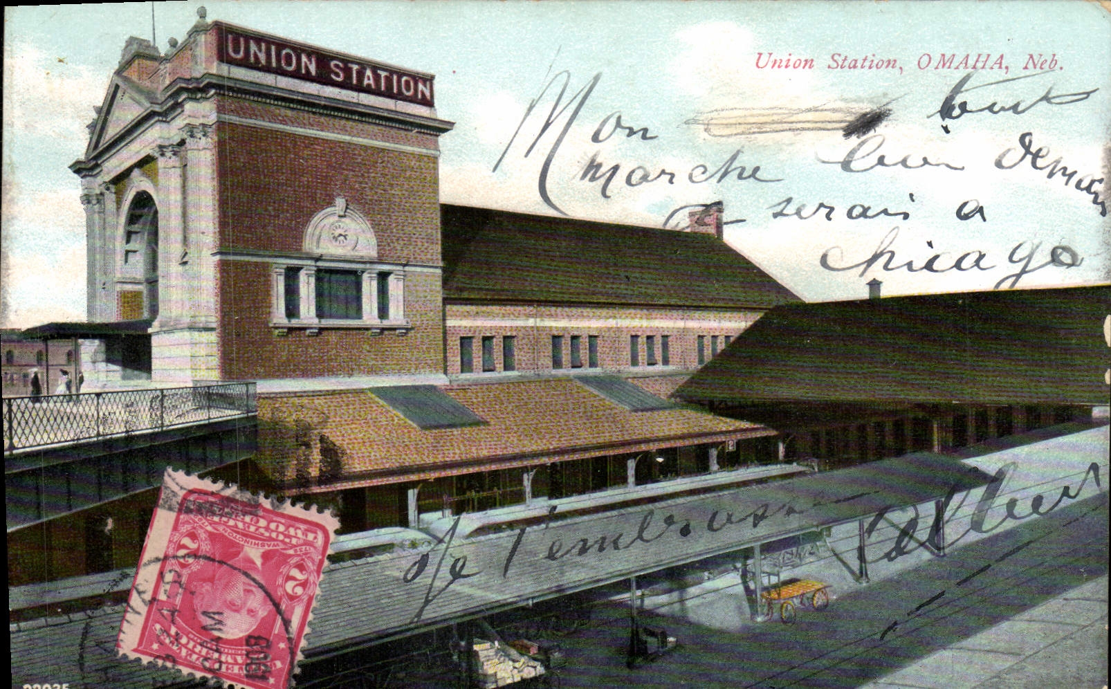 VINTAGE POSTCARD Union Station Omaha Neb