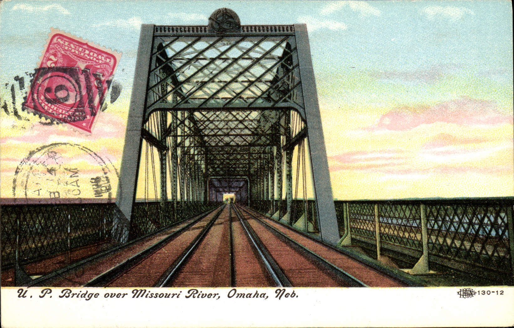 CPA U P Bridge Over Missouri River Omaha Neb