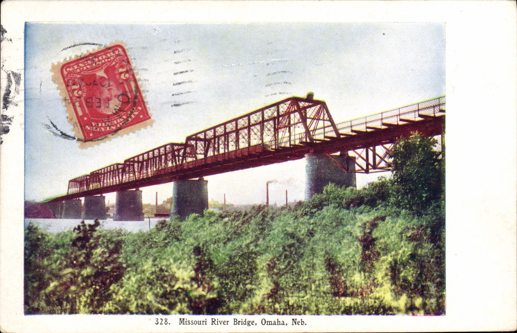 VINTAGE POSTCARD Missouri To rivet Bridge Omaha Neb