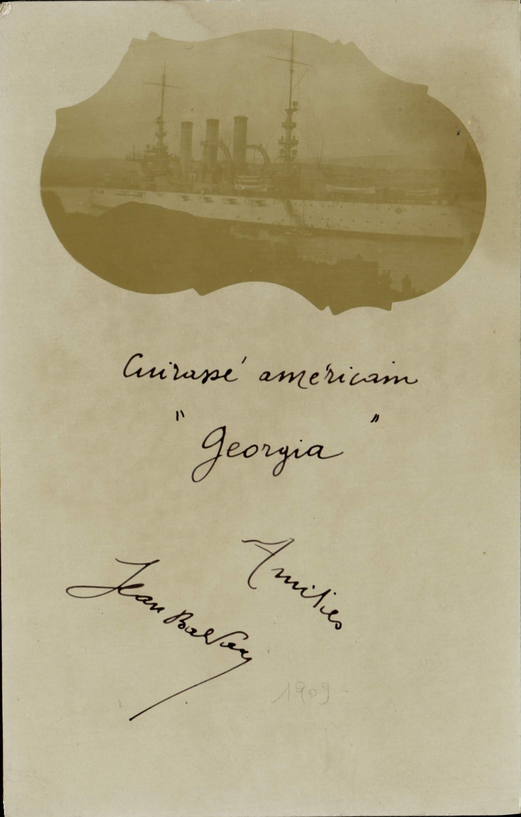 CARTE PHOTO Cuirasse Americain Georgia 