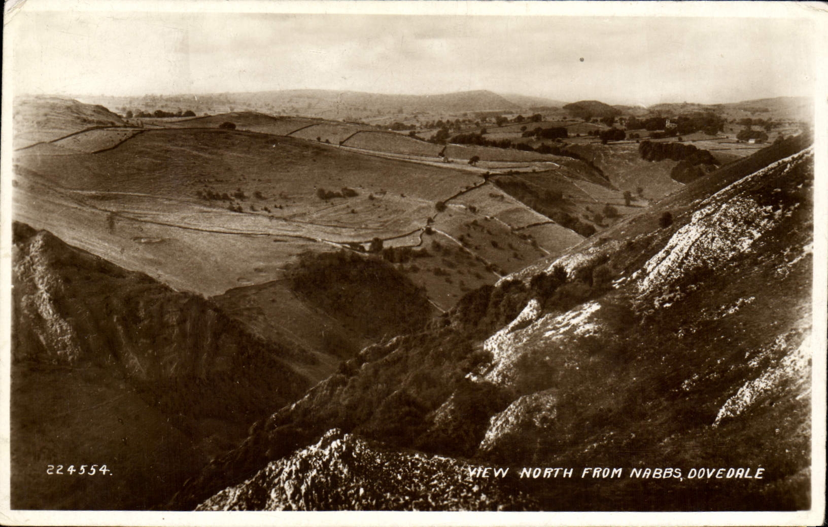 VINTAGE POSTCARD View North From Nabbs Dovedale