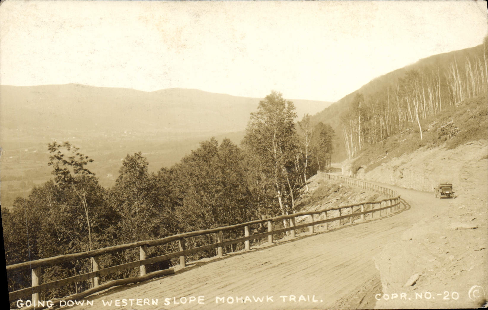 VINTAGE POSTCARD Going Down Western Slope Mohawk Trail