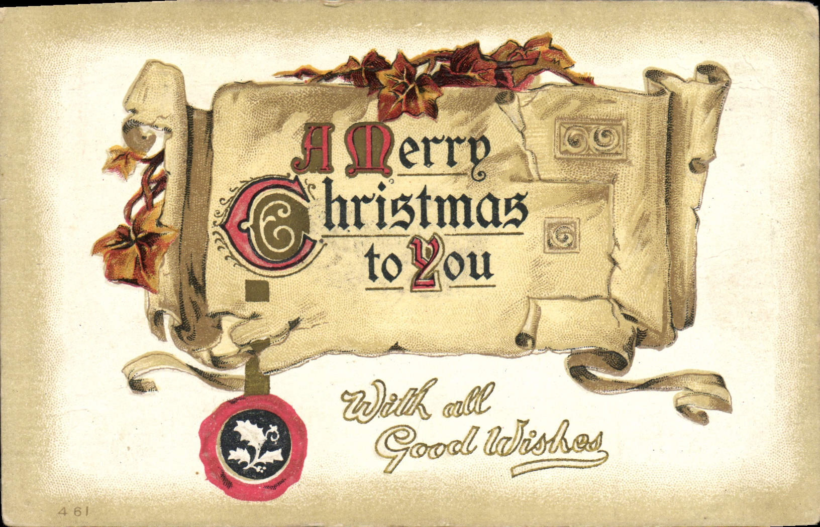 VINTAGE POSTCARD Merry Christmas To You With All Good Wishes Christmas has