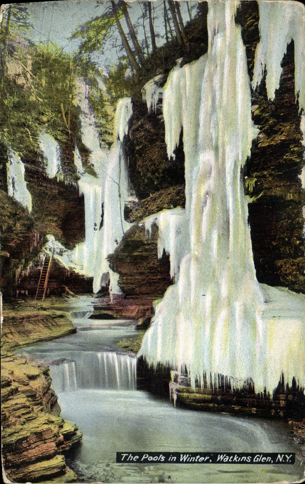 CPA The Pools In Winter Wackins Glen N Y