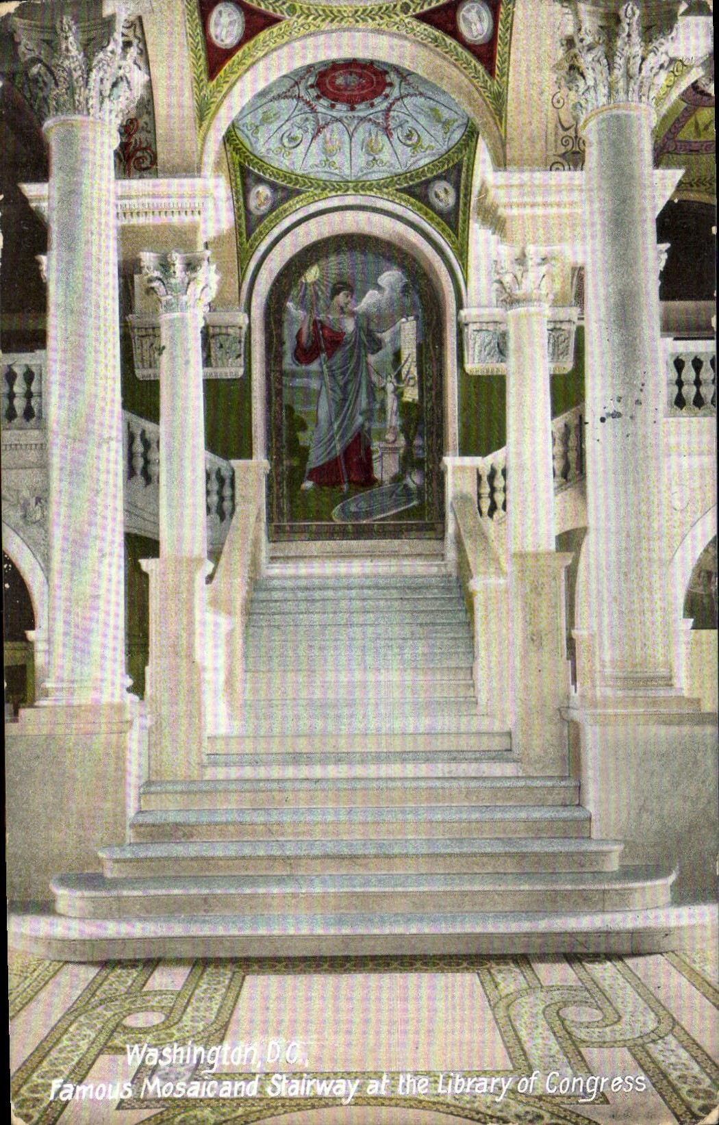 CPA Washington D C Famous Mosaic And Stairway At The Library Of Congress Bibliotheque