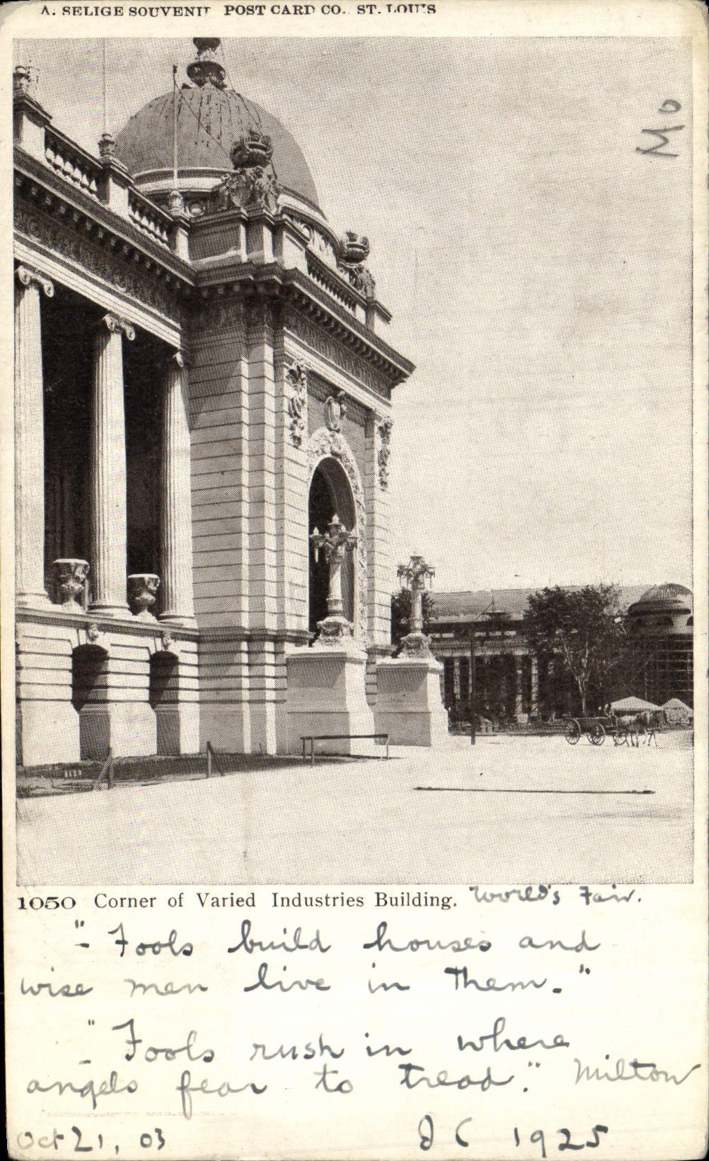 Esquina de St. Louis de la POSTAL de la VENDIMIA de la construcción variada de las industrias