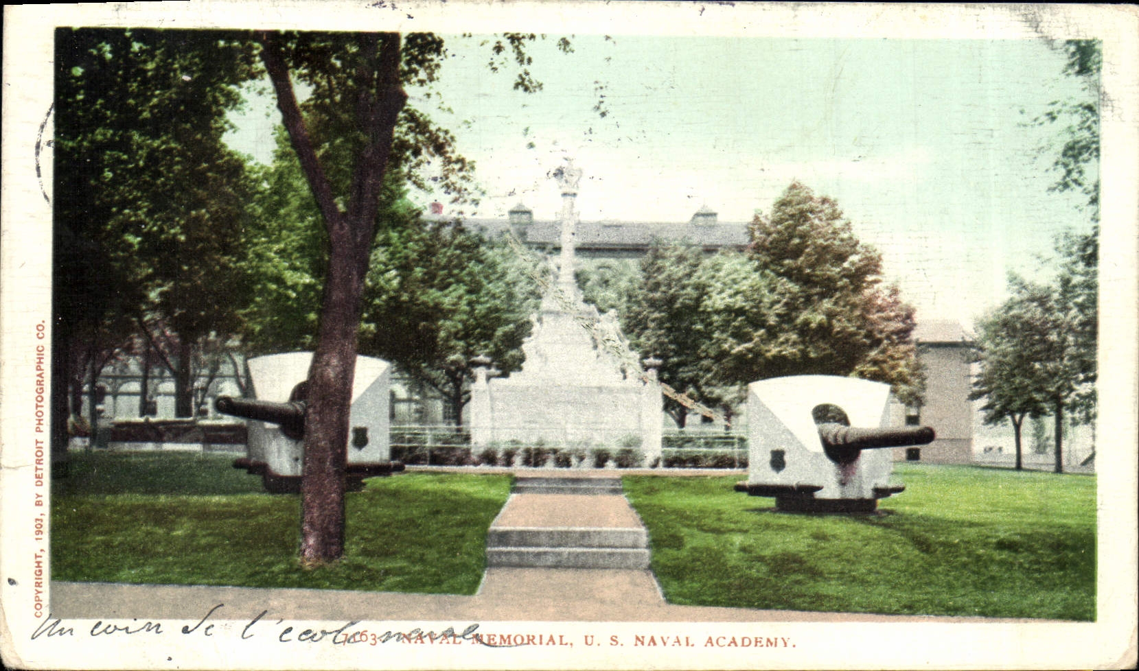 VINTAGE POSTCARD Naval Naval Memorial U.S. Academy Militaria