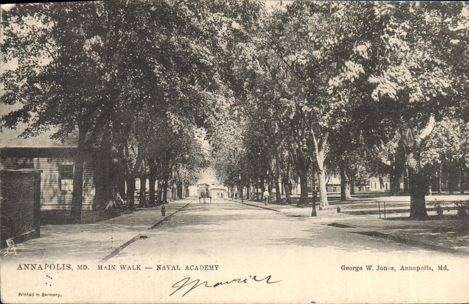VINTAGE POSTCARD Annapolis Hand Naval Walk Academy Militaria