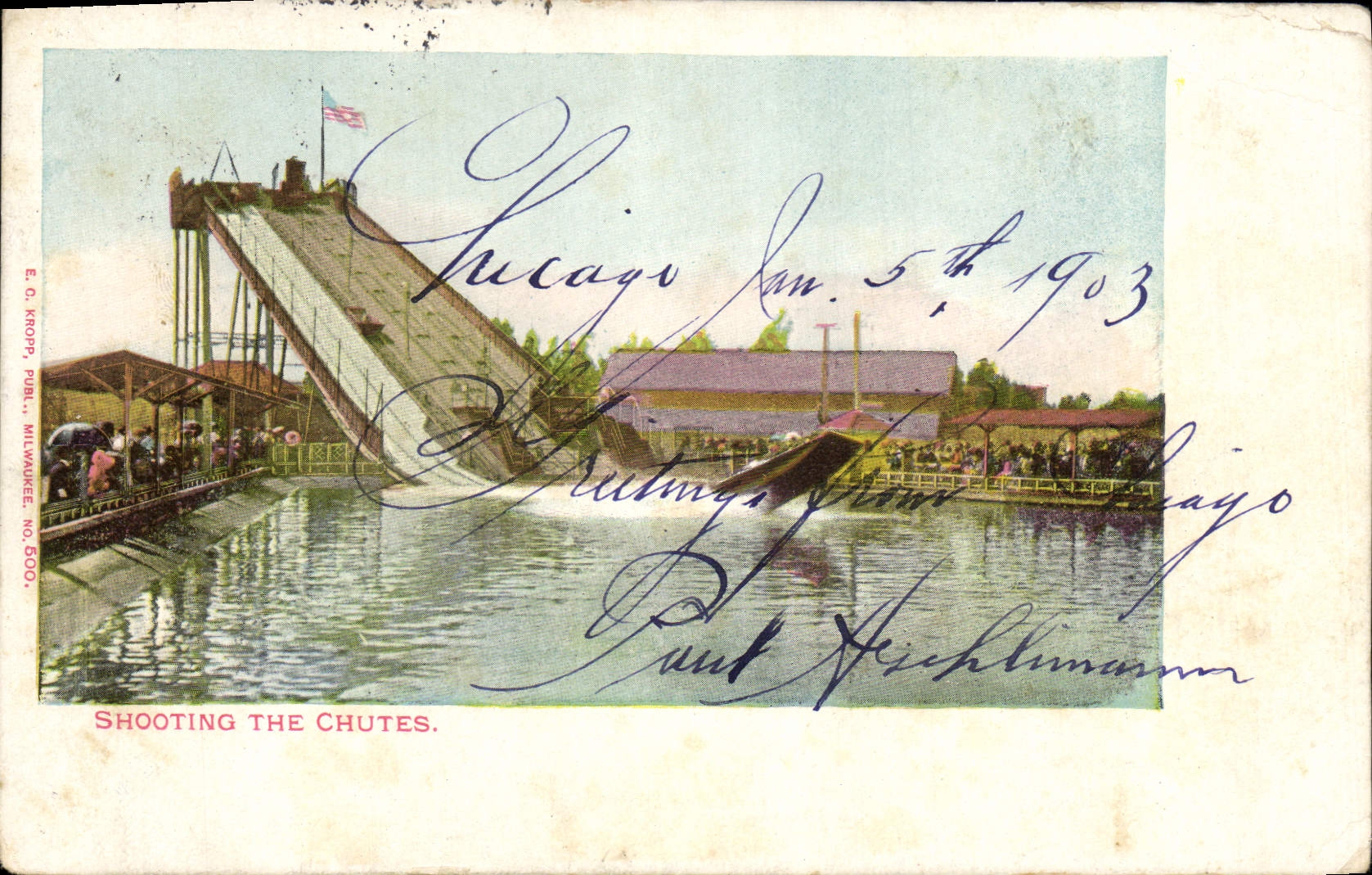 VINTAGE POSTCARD Shooting The Falls
