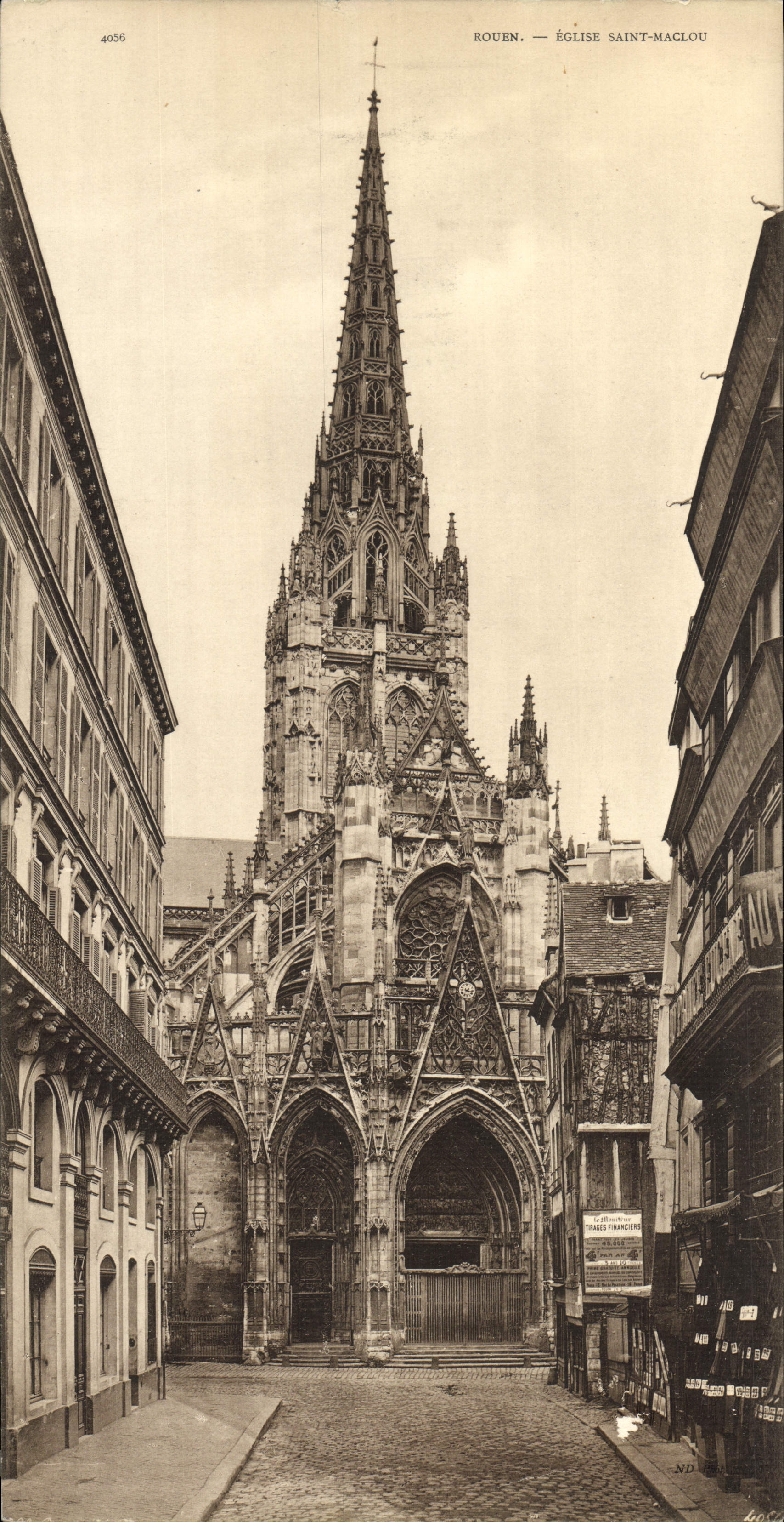 Iglesia santa de gran tamaño Maclou el 14.5cm * 28 cm de Ruán de la POSTAL de la VENDIMIA