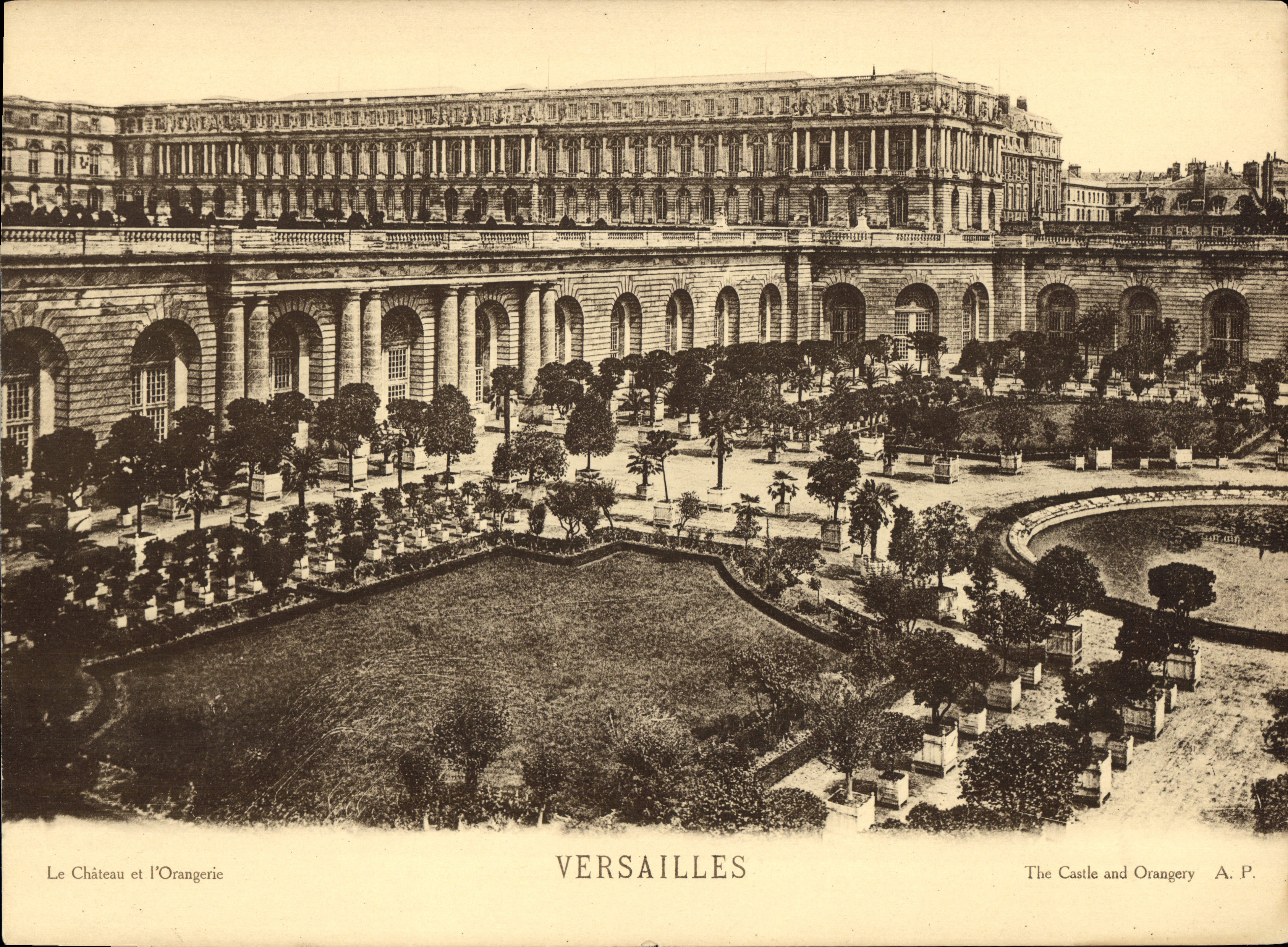 CPA Grand Format Versailles Palais Le chateau de l'Orangerie 28 * 21 cm
