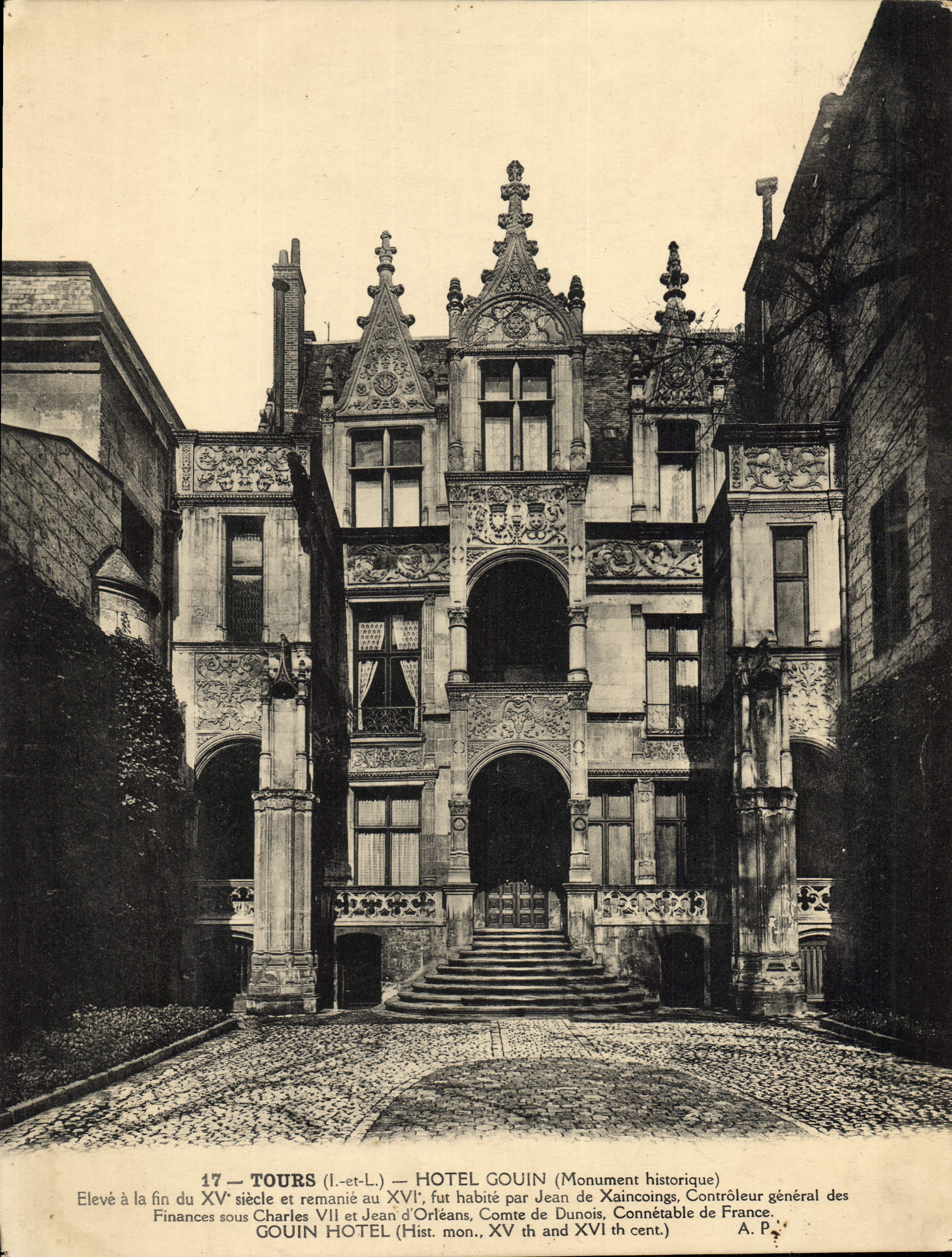 Hotel de gran tamaño 21 * 28 cm de Gouin de los viajes de la POSTAL de la VENDIMIA
