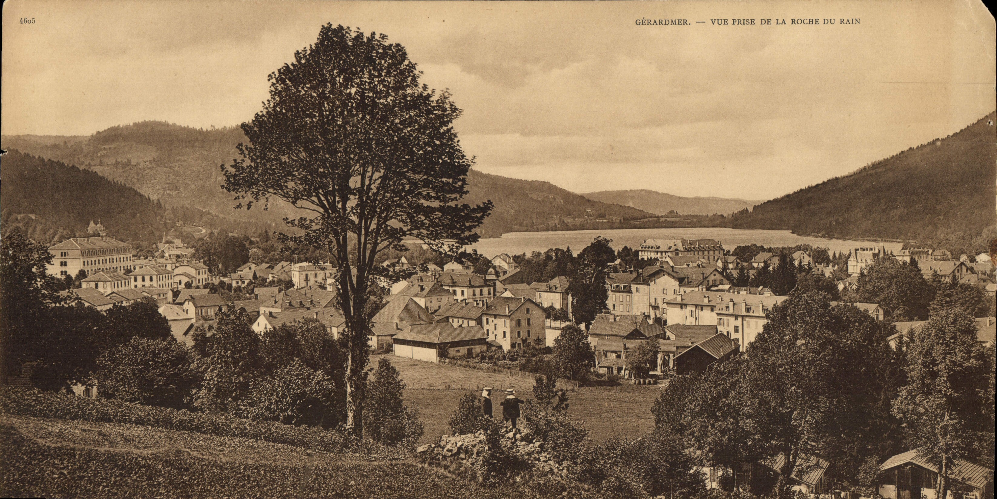POSTAL Geneliles de la VENDIMIA de gran tamaño vista de la roca de la lluvia 28 * 15 cm