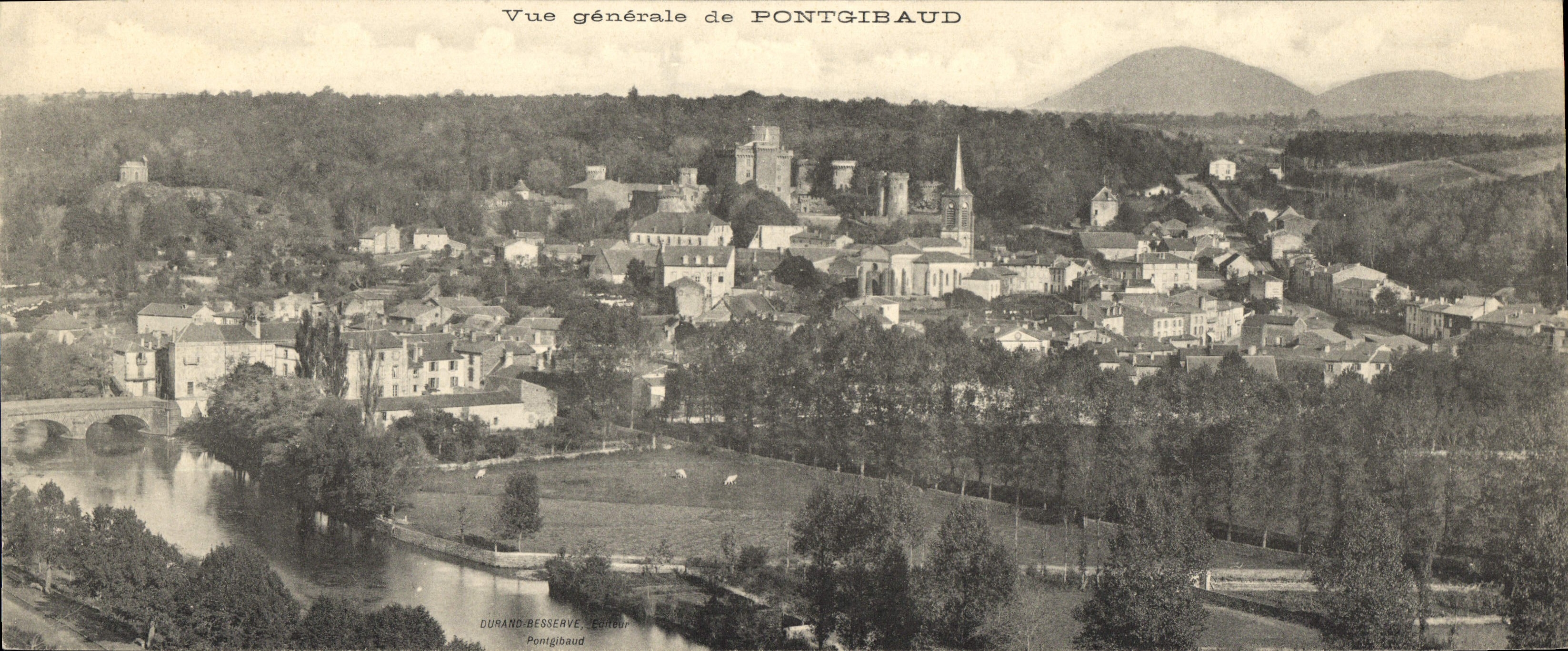 CPA Grand Format Pontgibaud Vue Generale 28 * 11 cm