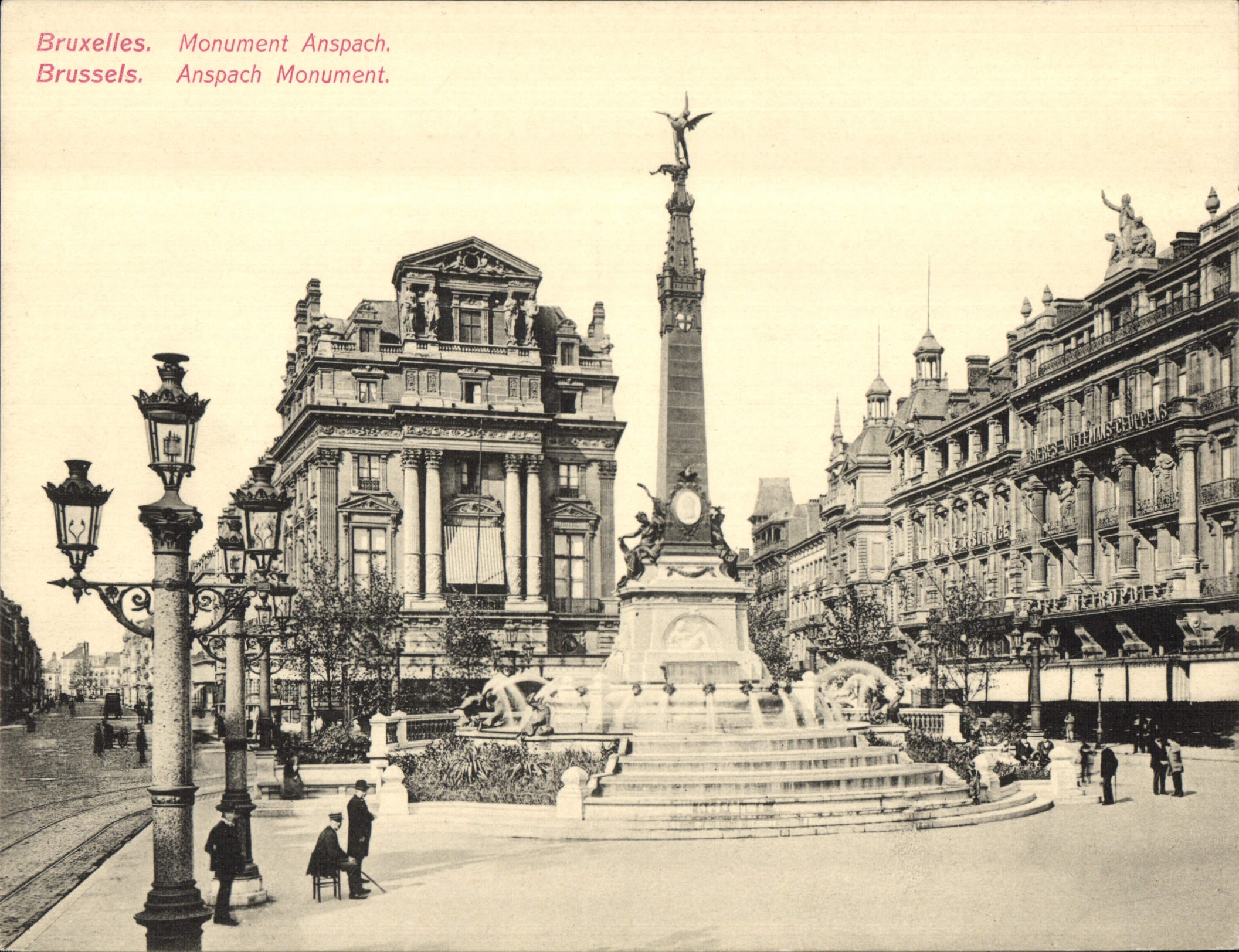CPA Grand Format Bruxelles Monument Anspach 18 * 14 cm