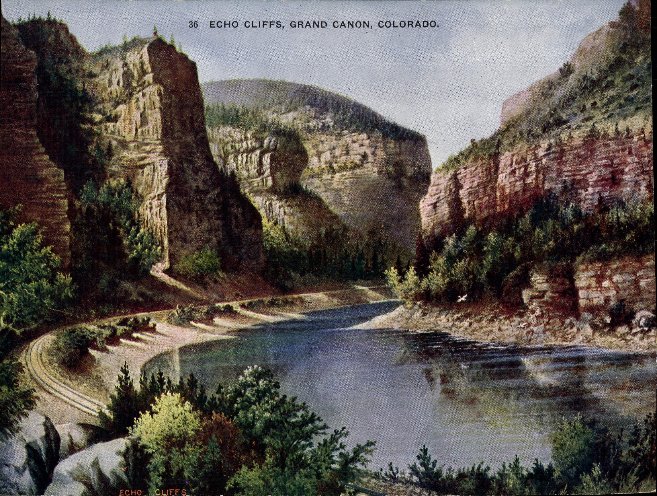 Acantilados grandes Canon Colorado 20 * 14 cm del eco de gran tamaño de la POSTAL de la VENDIMIA