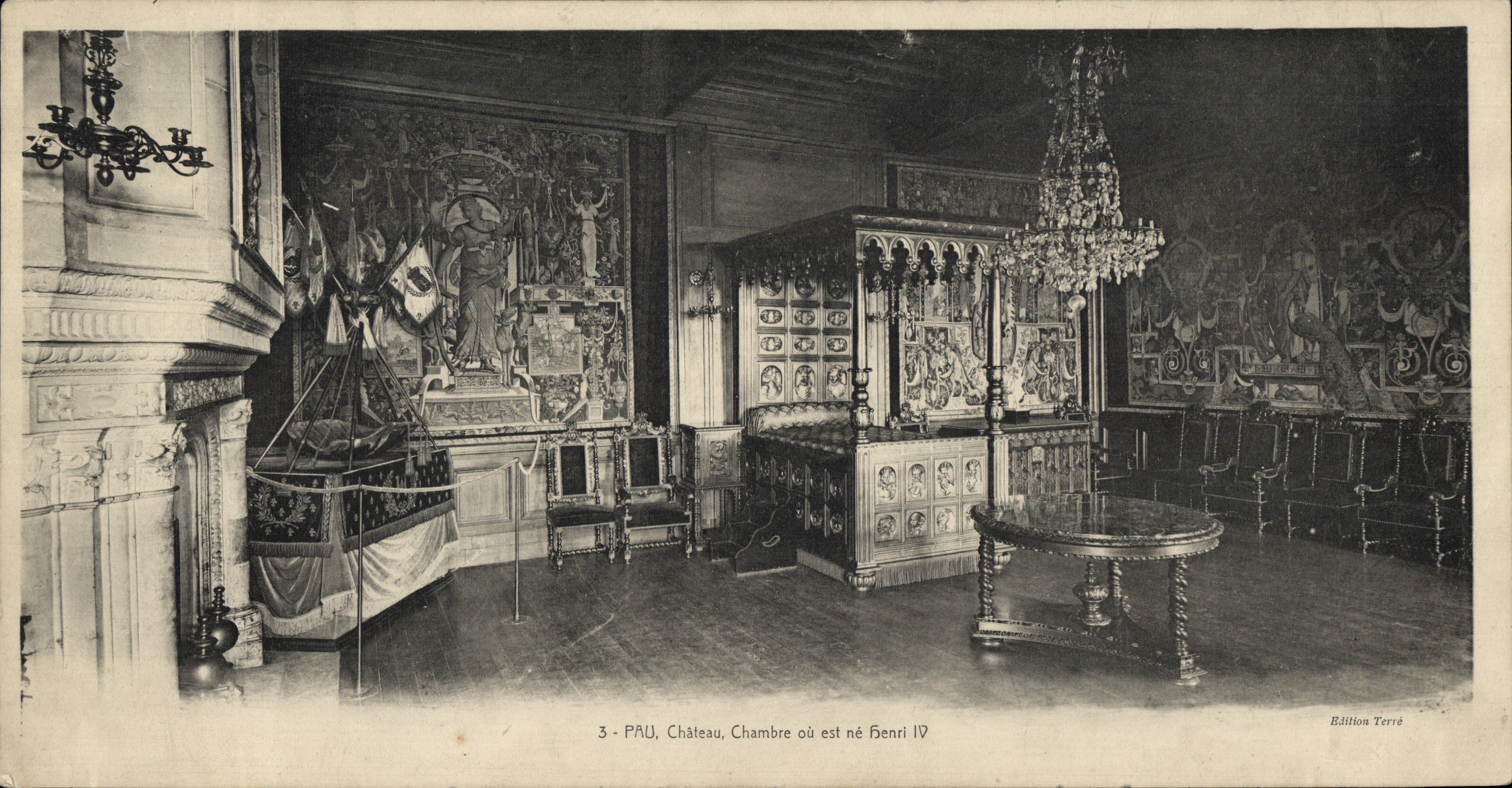 El castillo de gran tamaño de Pau de la POSTAL de la VENDIMIA o es Enrique IV 27 * 14 cm