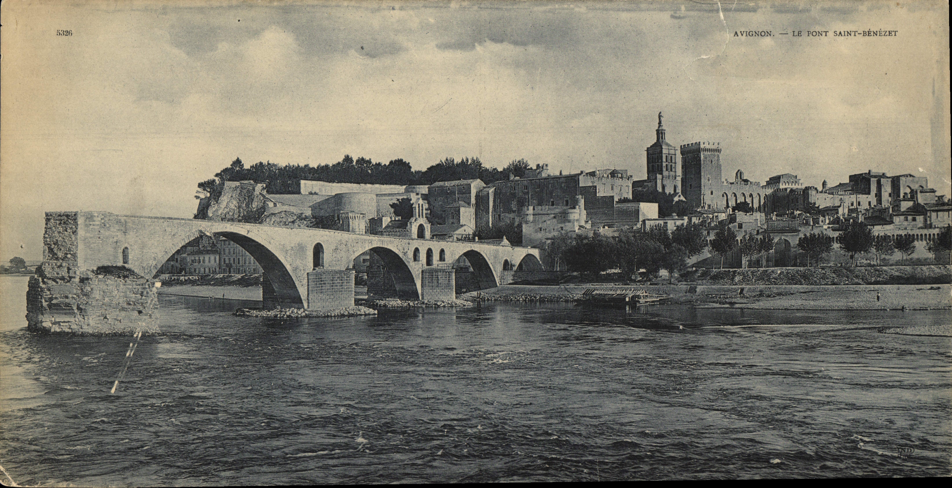 POSTAL Avignon de la VENDIMIA de gran tamaño el puente 28 * 14 cm de Benezet