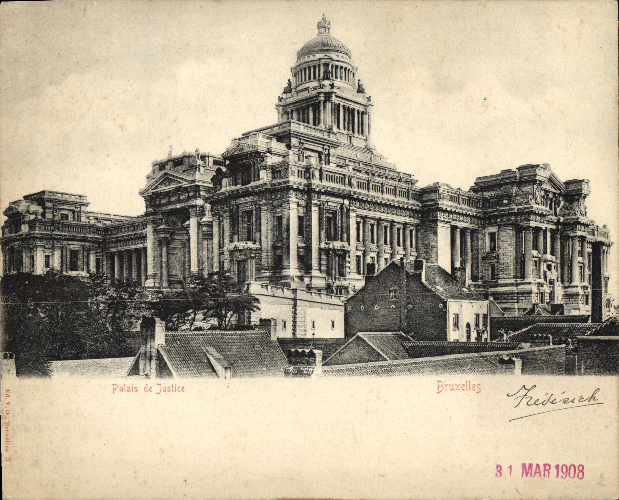 Cortes de ley de gran tamaño de la POSTAL de la VENDIMIA Bruselas 18 * 14 cm