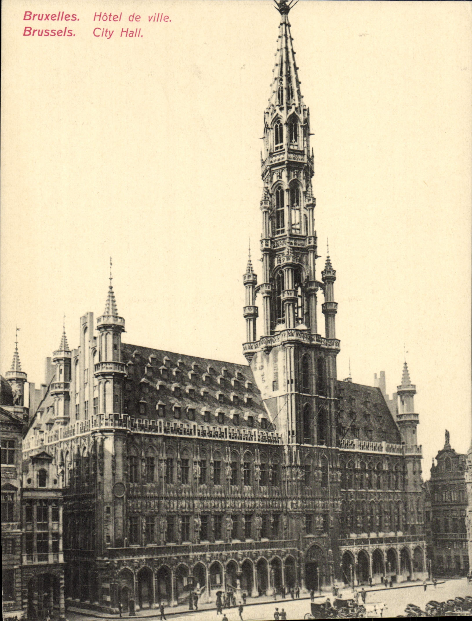 CPA Grand Format Bruxelles Hotel De Ville 18 * 14 cm