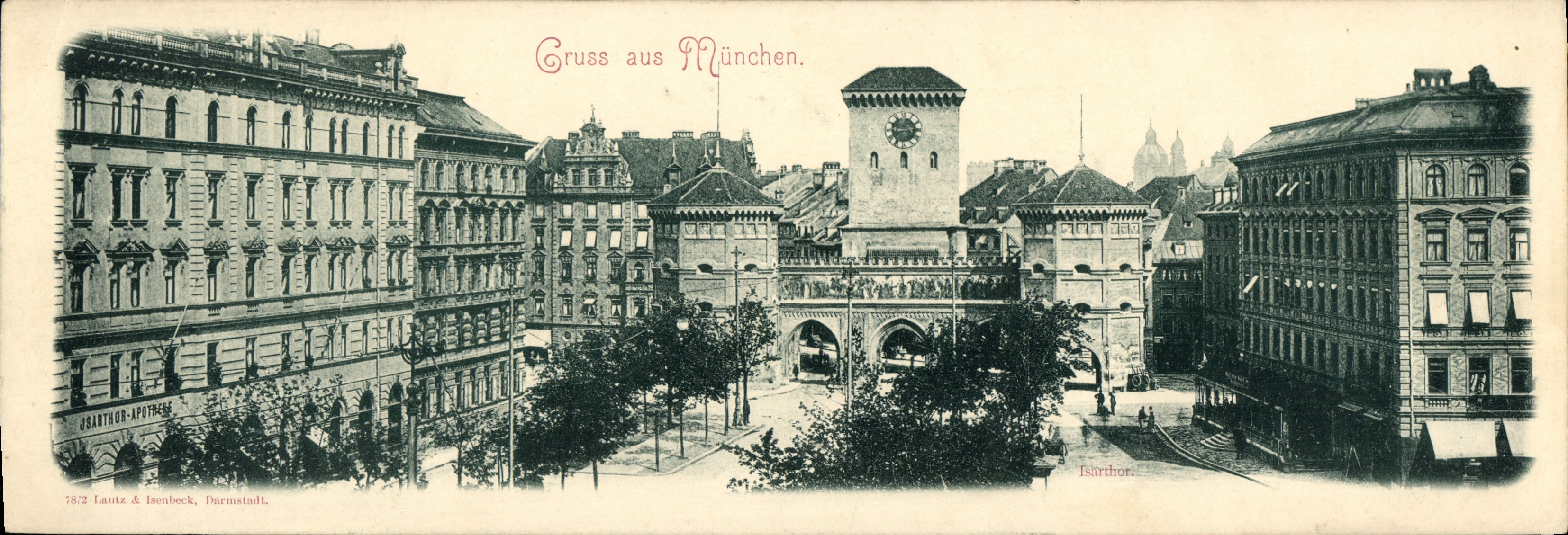 CPA Grand Format Gruss Aus Munchen 28 * 9.5 cm