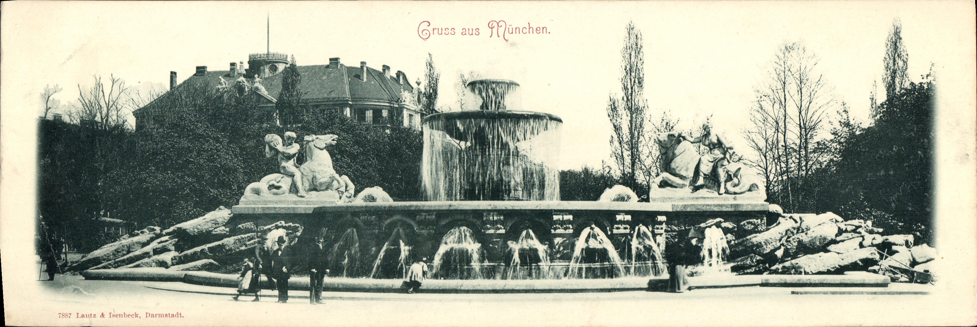 CPA Grand Format Gruss Aus Munchen Cheval 28 * 9.5 cm