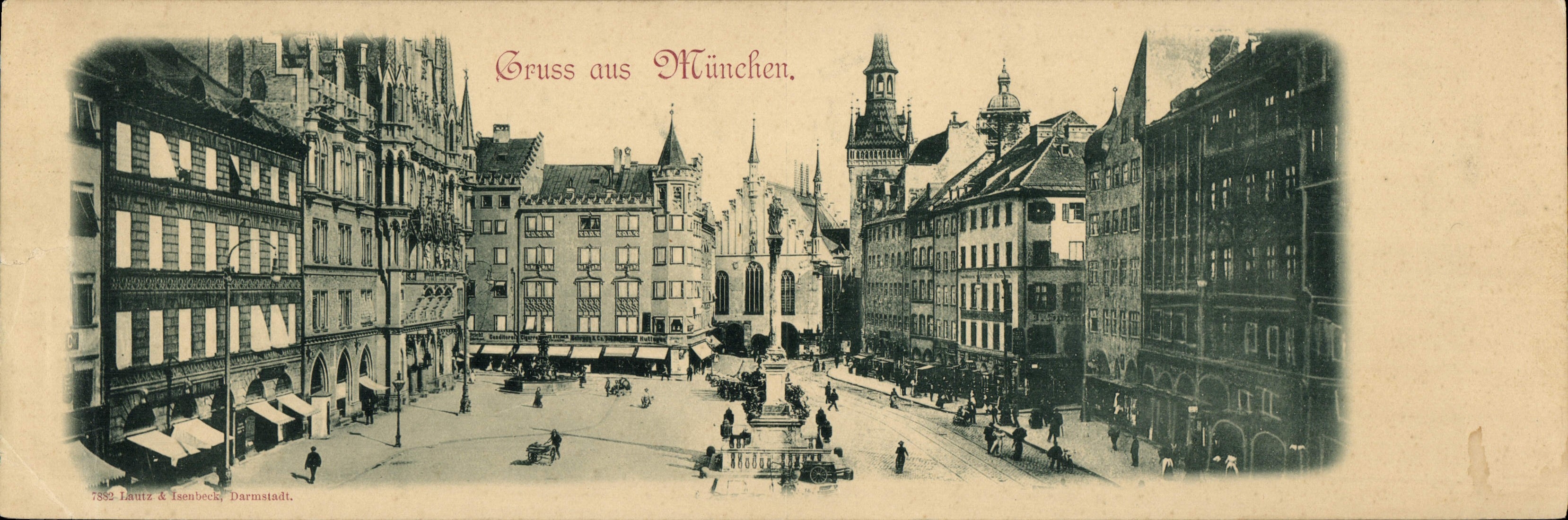 CPA Grand Format Gruss Aus Munchen 28 * 9.5 cm