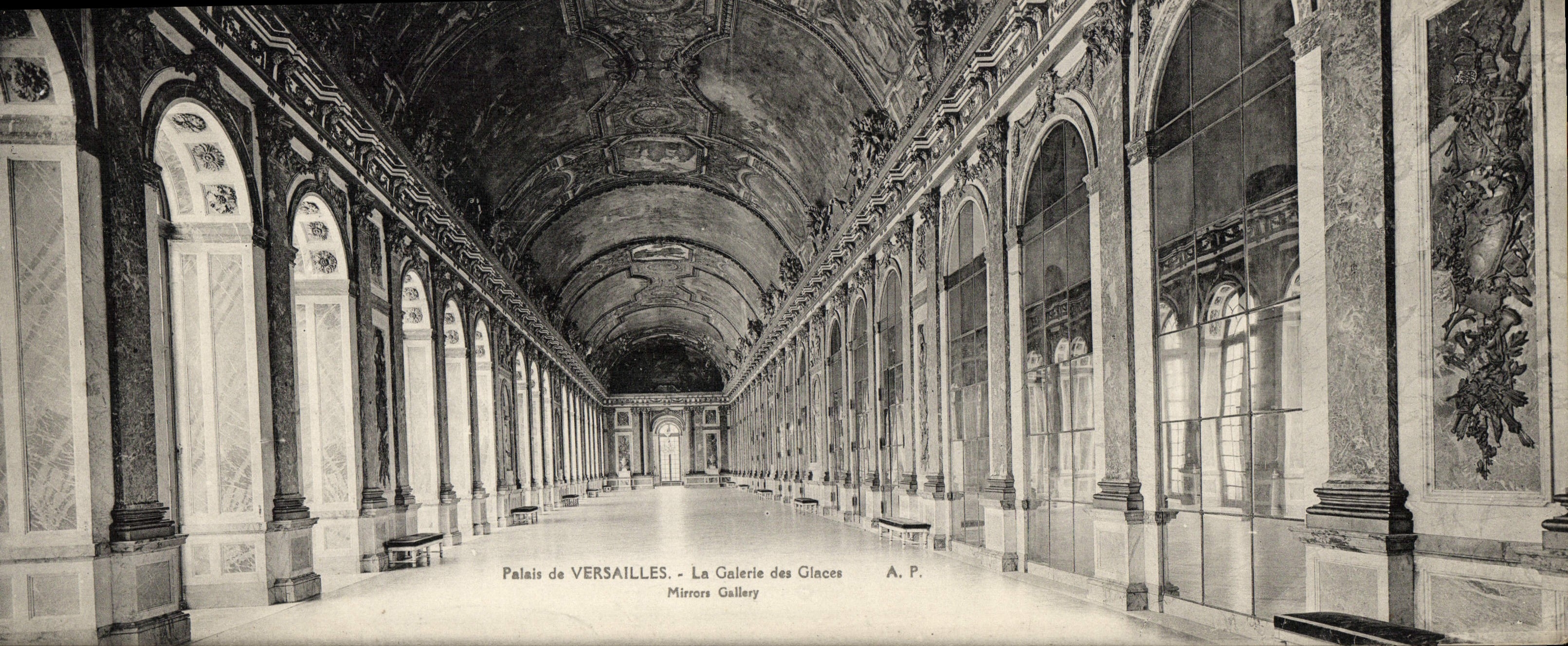 El paladar de gran tamaño de la POSTAL de la VENDIMIA de Versalles Galarie del hiela 28 * 11 cm