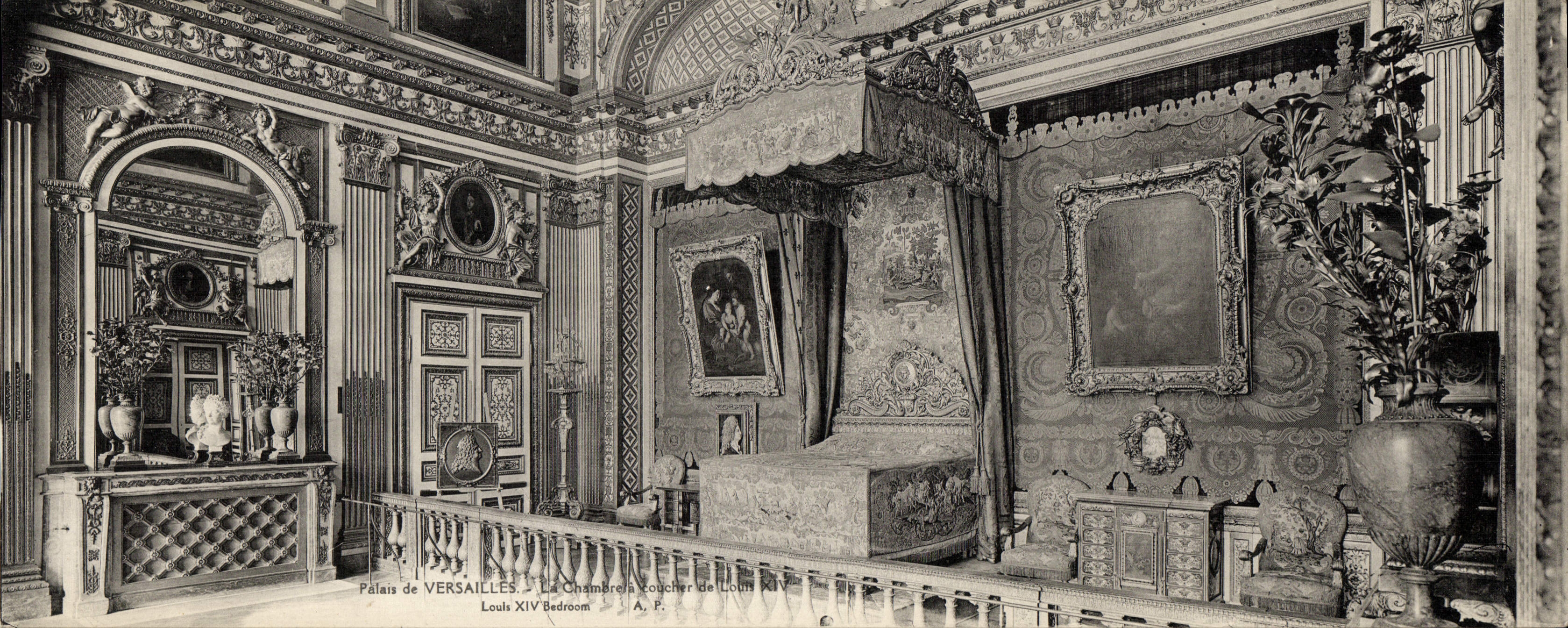 Paladar de gran tamaño de la POSTAL de la VENDIMIA de Versalles que el cuarto tiene que colocar de Louis XIV 28 * 11 cm